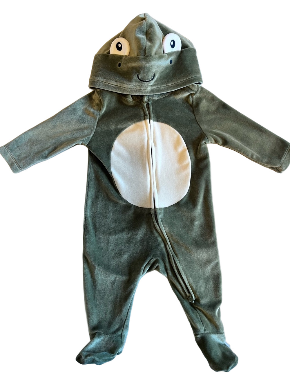 Baby Unisex 0-3 Months Frog Design Hooded Baby Footie Sleeper